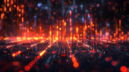 Poster - Mesmerizing Digital Art Depicting Dynamic Market Data Visualization on Futuristic Tech Canvas