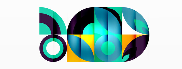Aufkleber - A vibrant logo design featuring circles and a star in electric blue tones on a white background. The geometric pattern exudes symmetry and artistic flair with bold graphics