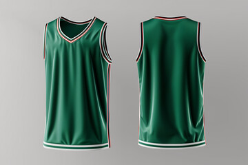 Wall Mural - green basketball jersey template for team club, jersey sport, front and back, sleeveless tank top shirt