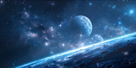Wall Mural - captivating cosmic landscape a futuristic vision of space and discovery