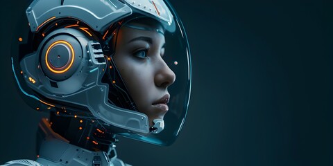 Poster - A Futuristic Cyborg Woman Contemplates the Potential of Artificial Intelligence and its Representations in Science Fiction