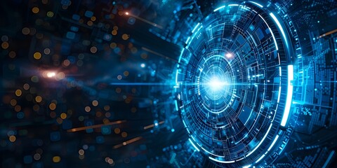 Poster - Futuristic Digital Interface of an Advanced Intergalactic Communication and Data Transfer System