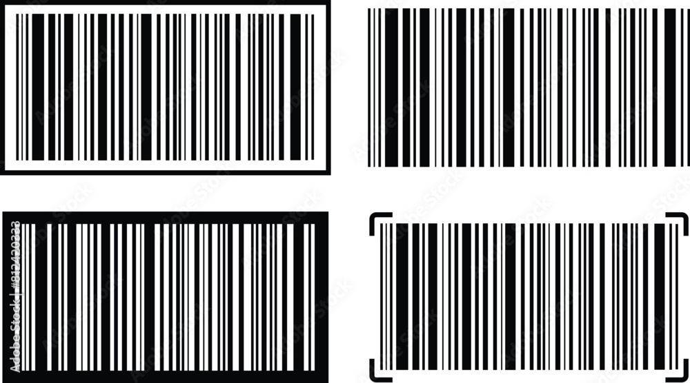 Barcode Vector Check Set of Barcode Icons. Vectors illustration buy market mark symbols for ...