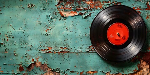 Vintage Rockabilly Playlist Record Cover Art with Weathered Retro Design Background