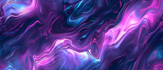 Poster - Abstract neon marble texture background with smooth wavy lines, elegant and modern design. Seamless loop repeatable patterns.