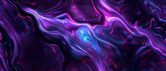 Poster - Abstract neon marble texture background with smooth wavy lines, elegant and modern design. Seamless loop repeatable patterns.