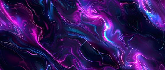 Poster - Abstract neon marble texture background with smooth wavy lines, elegant and modern design. Seamless loop repeatable patterns.