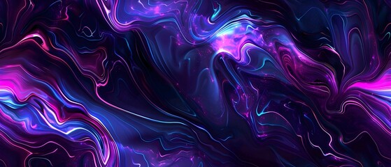 Poster - Abstract neon marble texture background with smooth wavy lines, elegant and modern design. Seamless loop repeatable patterns.