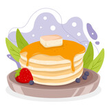 Fototapeta Dinusie - Pancake element. Vector illustration with food theme. Editable vector element.