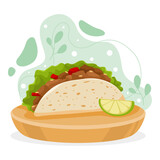 Fototapeta Dinusie - Taco element. Vector illustration with food theme. Editable vector element.