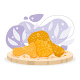 Fototapeta Dinusie - Chicken drumstick element. Vector illustration with food theme. Editable vector element.