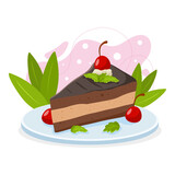 Fototapeta Dinusie - Cake element. Vector illustration with food theme. Editable vector element.