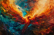 © spyrakot - Vibrant Phoenix Rising from Ashes: A Symbol of Renewal and Recovery