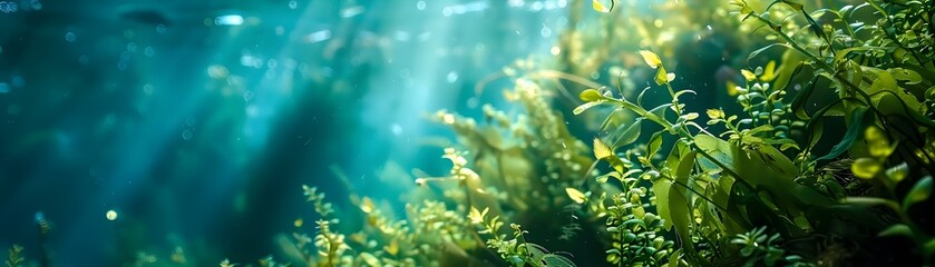 Sustainable Seaweed Farming in Ocean Waters Renewable Underwater Agriculture with Green and Blue Hues