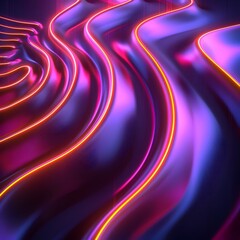 Poster - Dazzling Neon Waves of Luxury and Modernity