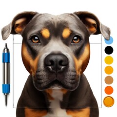 Wall Mural - A dog with a pen and a piece of paper image art attractive used for printing illustrator