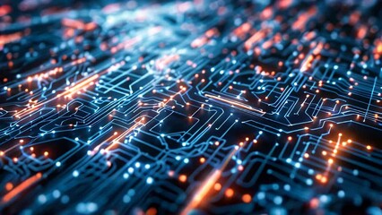 Poster - Abstract generic electronic circuit animation