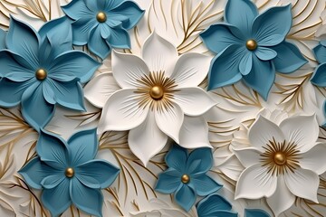 a close up of the flowers on a wall