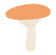 Forest mushroom in flat design. Autumn chanterelle fungus with orange cap. Vector illustration isolated.