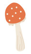 Amanita mushroom in flat design. Forest fly agaric with red spotted cap. Vector illustration isolated.