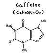 © Gluekliche - chemical structure of caffeine hand draw vector