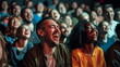 © Mars0hod - Eclectic crowd of individuals laughing maniacally at a comedy show