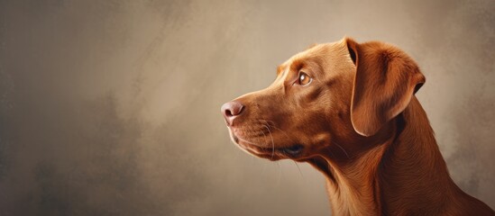 Poster - Alert brown pet dog with copy space image