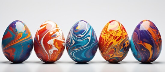 Leinwandbilder - An image of painted Easter eggs on a white background allowing for additional text or design elements in the empty areas of the image