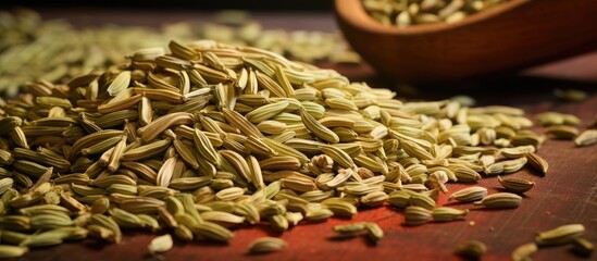 Aufkleber - An isolated image of fennel seeds with copy space