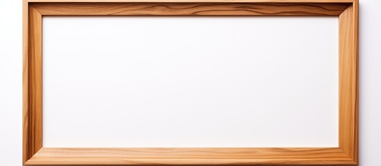 Poster - An isolated wooden picture frame with empty copy space placed against a white background