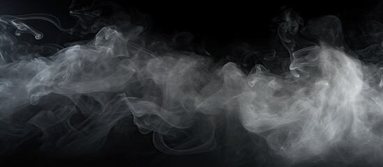 Poster - A smoke and powder overlay on a black background creates an isolated white fog with a smoky effect perfect for enhancing photos and artworks Includes copy space image