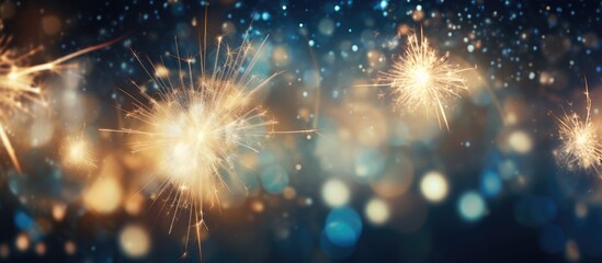 Poster - blurred motion captures the vibrant sparkle of burning sparklers illuminating the festivities of chr