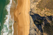 Aerial drone view of Cordoma sandy beach in Algarve, Portugal.