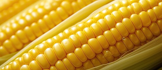 Poster - A detailed copy space image of a boiled corn in close up view