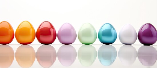 Aufkleber - A vibrant display of Easter eggs against a clean white background with ample copy space for personalized messages or designs