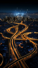 Wall Mural - Aerial view of complex highway