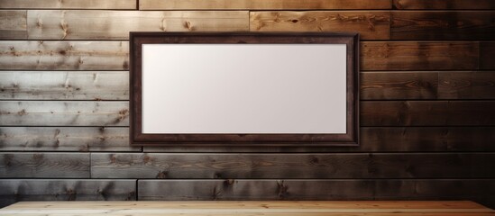 Poster - A mockup of a picture frame design featuring an empty photo placed on a wooden background providing ample space for showcasing images
