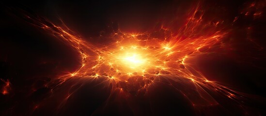 Leinwandbilder - A fiery spark illuminating the darkness with copy space for images