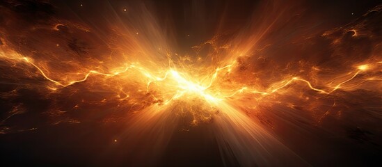 Leinwandbilder - A fiery spark illuminating the darkness with copy space for images