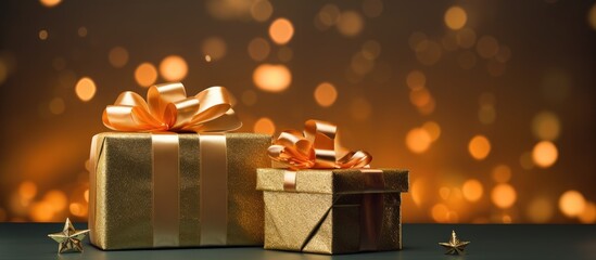 Aufkleber - Gifts given during the Christmas season. Creative banner. Copyspace image