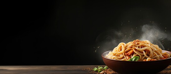 Aufkleber - Asian noodles that have not been cooked with plenty of space for adding text or images. Creative banner. Copyspace image