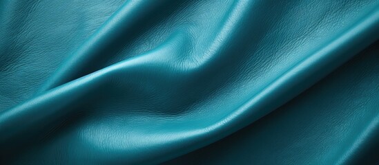 Sticker - High quality close up background image featuring genuine turquoise blue leather and suede. Creative banner. Copyspace image