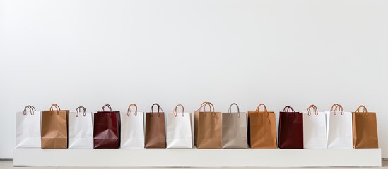 Poster - A white background highlights the paper shopping bags offering a clear copy space image