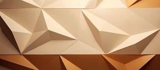 Poster - Copy space image of an abstract geometric background made from paper in shades of brown and beige
