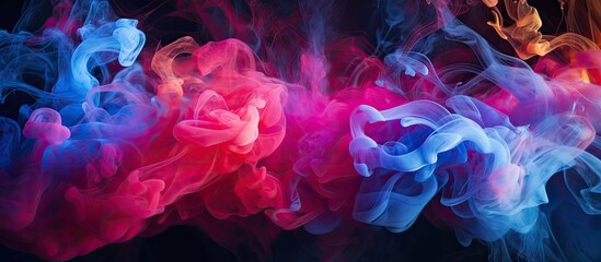 Poster - A copy space image of smoke captured in a studio showcasing its background structure and color foils