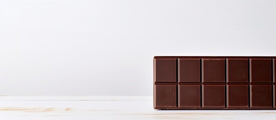 Fototapete - A copy space image of chocolate on a pristine white wooden table
