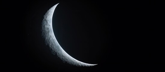 Poster - A copy space image of the moon s crescent in a dark night sky perfect for adding text