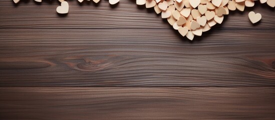 Aufkleber - A copy space image of wooden letters spelling out LOVE is seen from a top view positioned over a table in a flat lay style