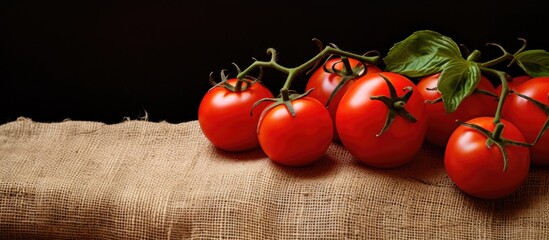 Aufkleber - Copy space image of tomatoes on a burlap branch ready for your own text