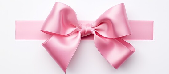 Poster - A pink bow is featured in this copy space image as it stands out against the white background